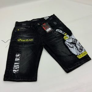 Men's Fashion Black Denim Shorts